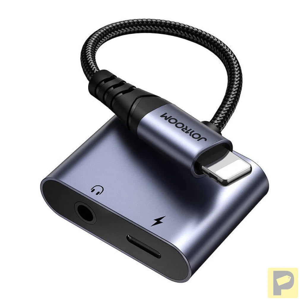2-in-1 Audio adapter Joyroom SY-L01 Lightning to 3.5mm + Lightning (black)