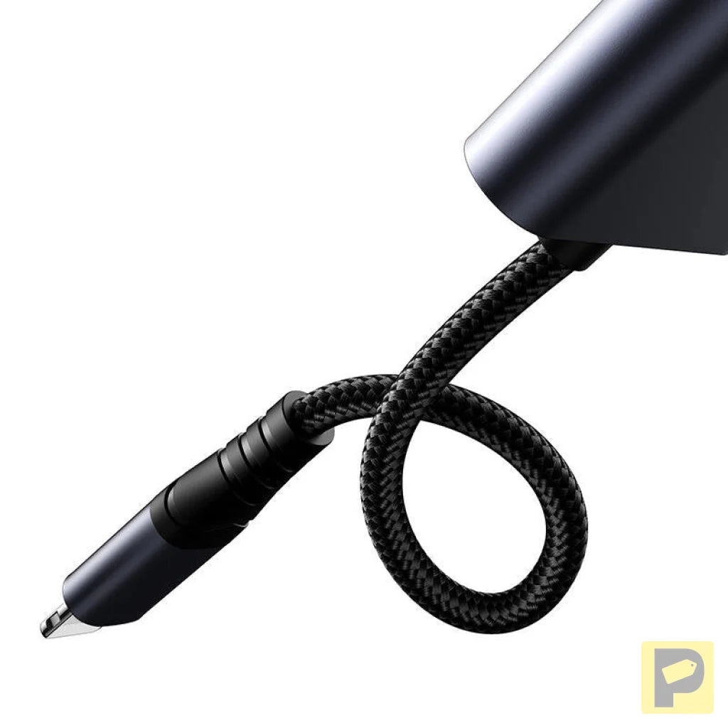 2-in-1 Audio adapter Joyroom SY-L01 Lightning to 3.5mm + Lightning (black)