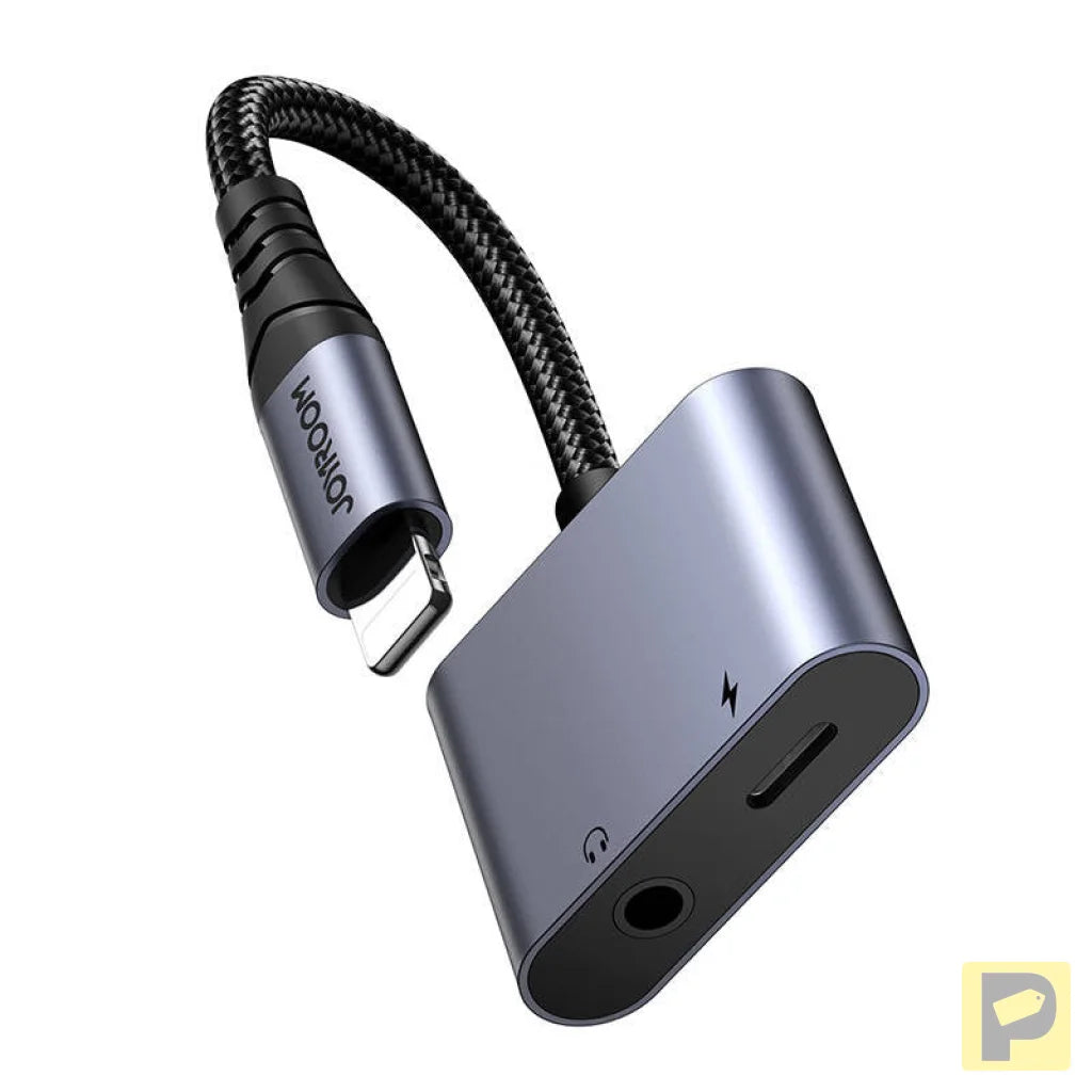 2-in-1 Audio adapter Joyroom SY-L02 Lightning to Double Lightning (black)