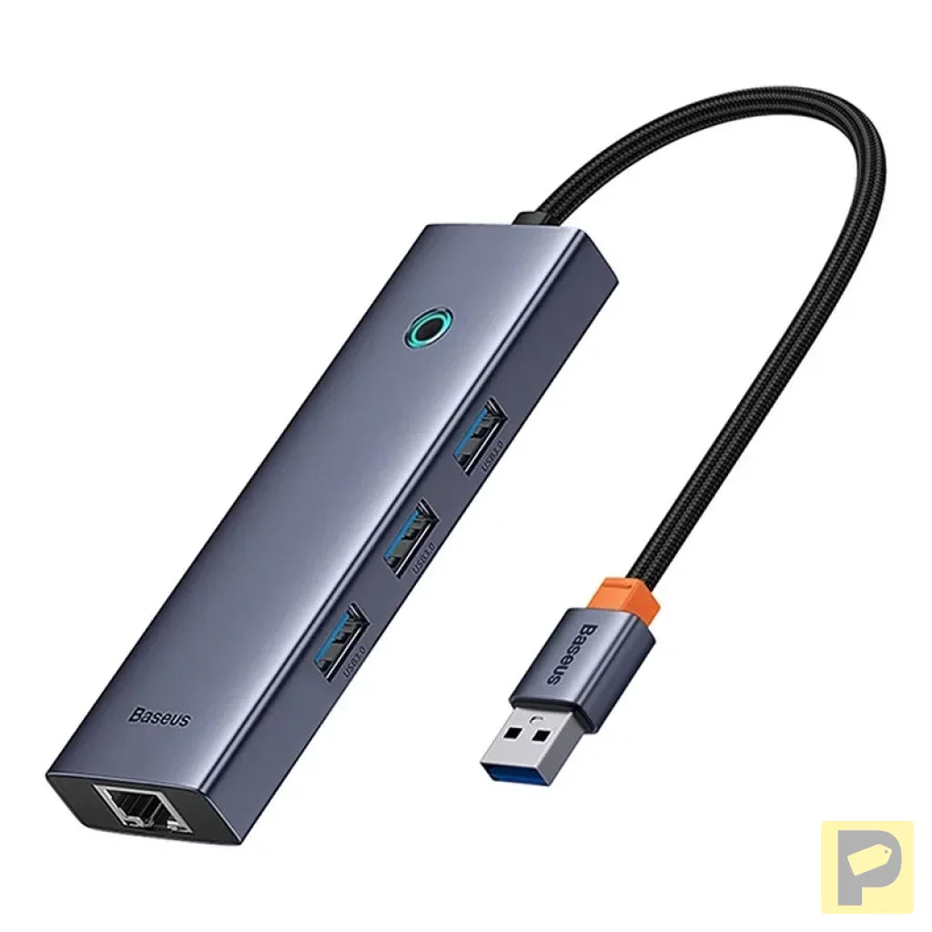 4in1 Hub Baseus UltraJoy USB-A to USB 3.0 + RJ45 (space grey)