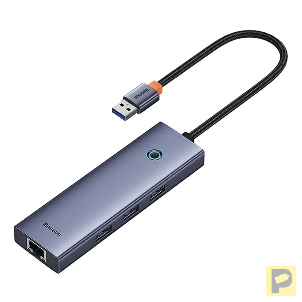 4in1 Hub Baseus UltraJoy USB-A to USB 3.0 + RJ45 (space grey)