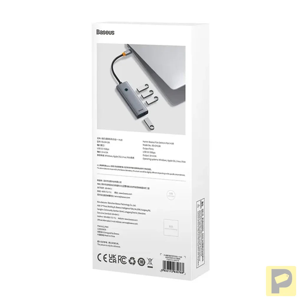 4in1 Hub Baseus UltraJoy USB-C do USB 3.0 (space grey)