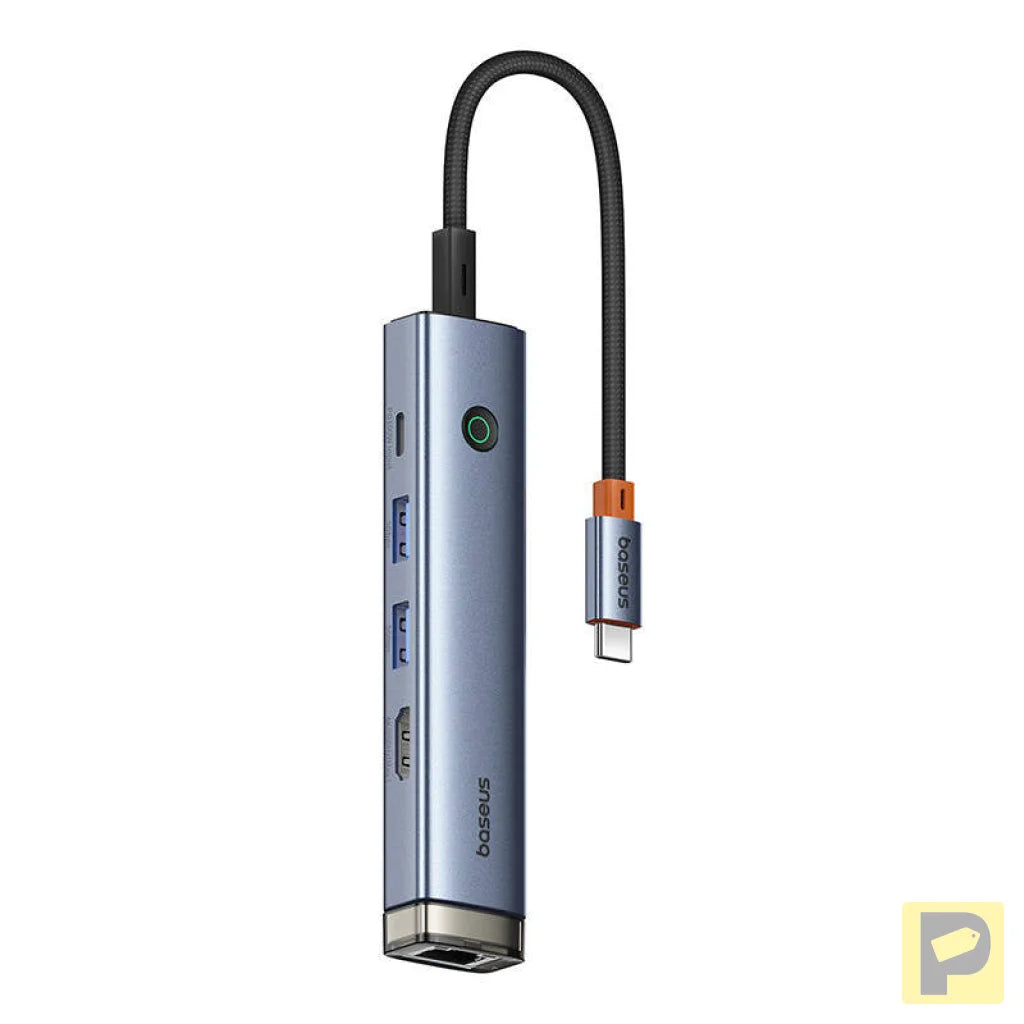 5-Port HUB AIR Baseus UltraJoy Series Type-C - HDMI, USB3.0x2, PD, RJ45 (grey)