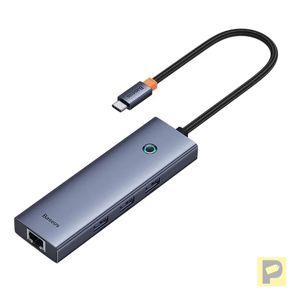 6in1 Hub Baseus UltraJoy USB-C do HDMI4K@30Hz1+3xUSB 3.0+PD+RJ45 (space grey)