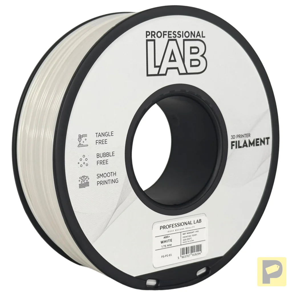 ABS is a strong, impact-resistant filament, ideal for functional parts and mechanical components. It requires a heated bed and enclosure to minimize warping and should be used in a well-ventilated area.
