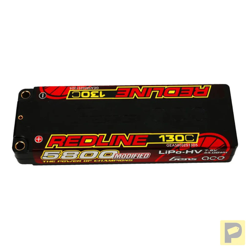 Accumulator Gens ace Redline Series 5800mAh 7.6V 130C 2S1P HardCase 56# HV Ultra LCG LiPo