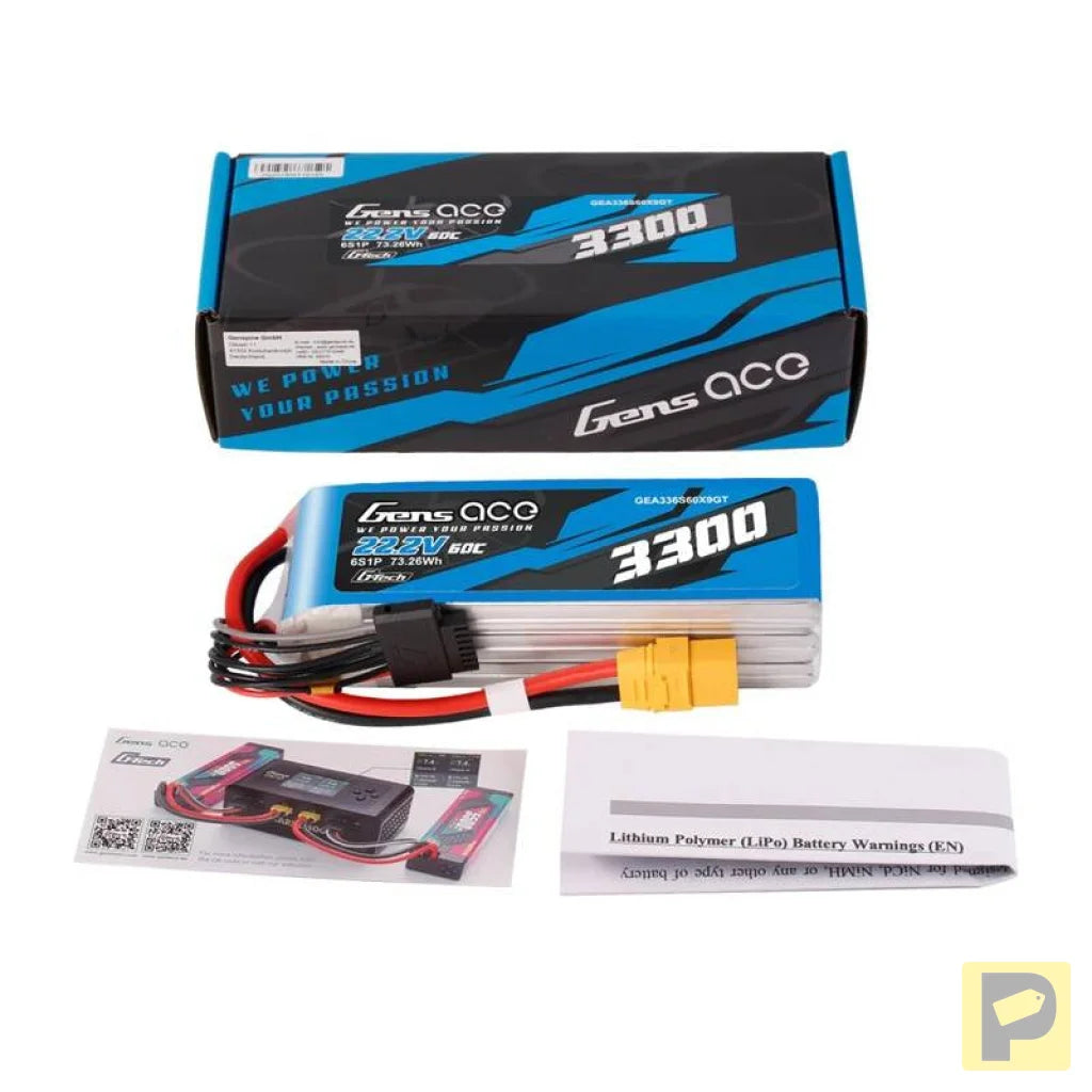 Accumulator Lipo Gens Ace G-Tech 3300mAh 22.2V 60C 6S1P XT90