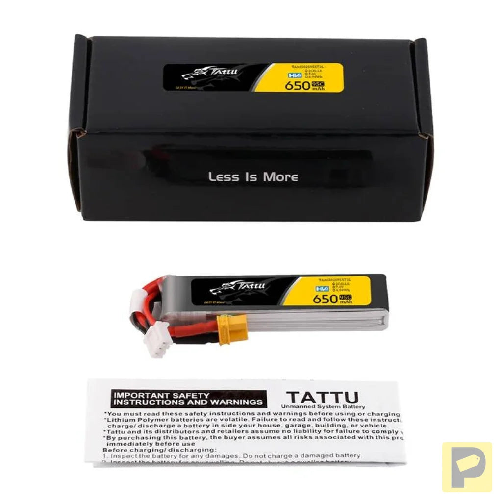 Accumulator Lipo Tattu 2s 650mAh 95C 7.6V HV z XT30 Long-Pack