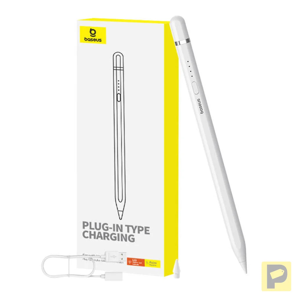 Active stylus Baseus Smooth Writing Series with plug-in charging USB-C (White)