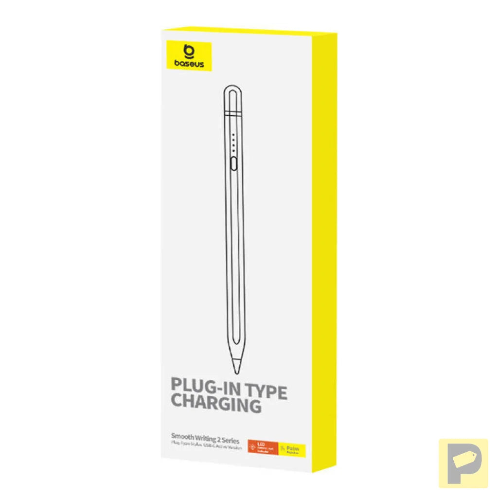 Active stylus Baseus Smooth Writing Series with plug-in charging USB-C (White)
