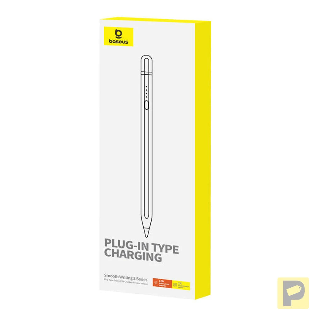 Active stylus Baseus Smooth Writing Series with wireless charging, USB-C (White)