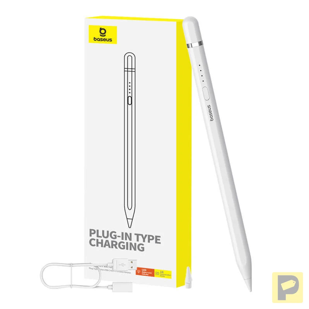 Active stylus Baseus Smooth Writing Series with wireless charging, USB-C (White)
