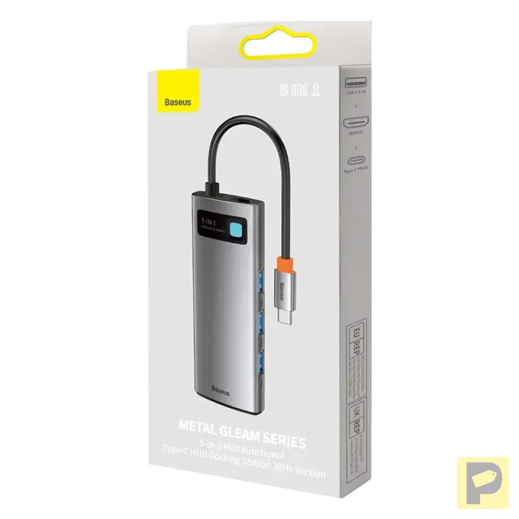 Adapter 5in1 Baseus Hub USB-C to 3x USB 3.0 + HDMI + USB-C PD