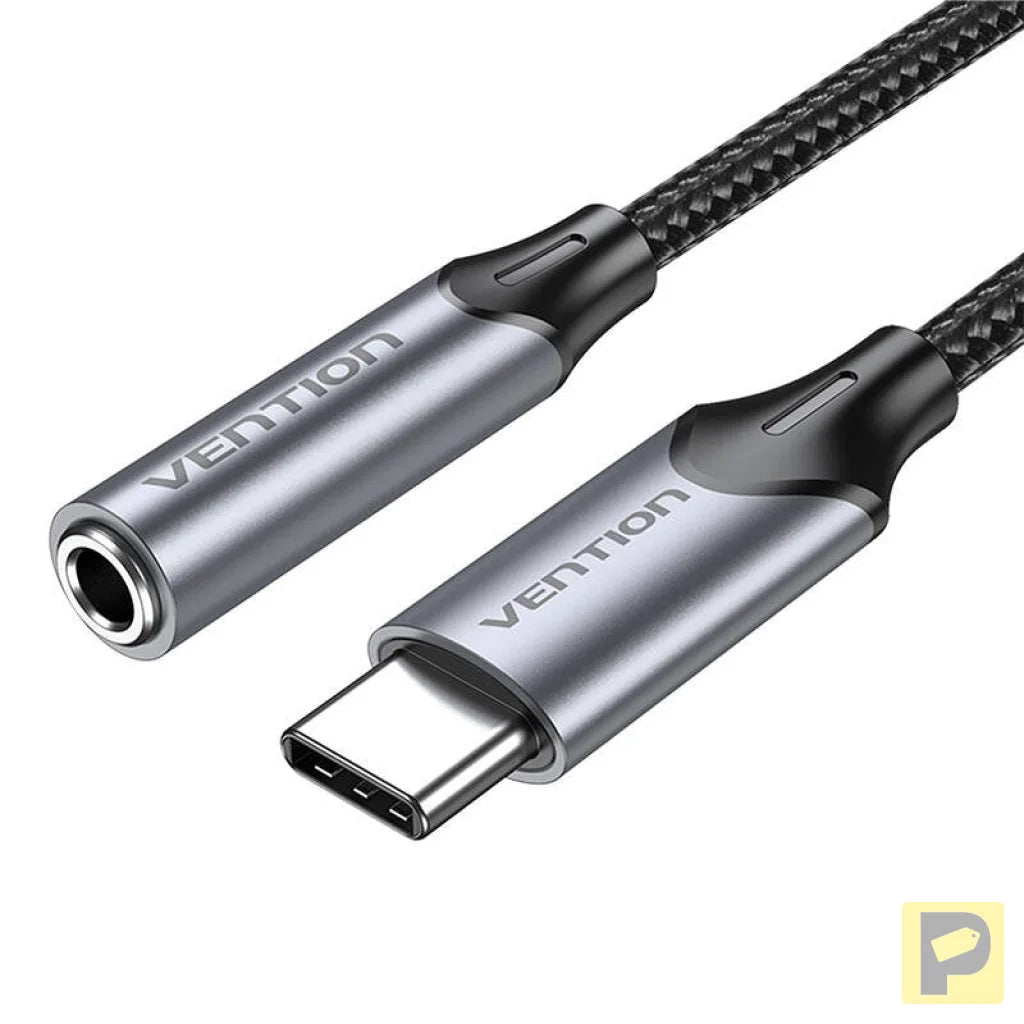 Adapter Vention BGMHF USB-C M do 3.5mm Jack 1M (szary)