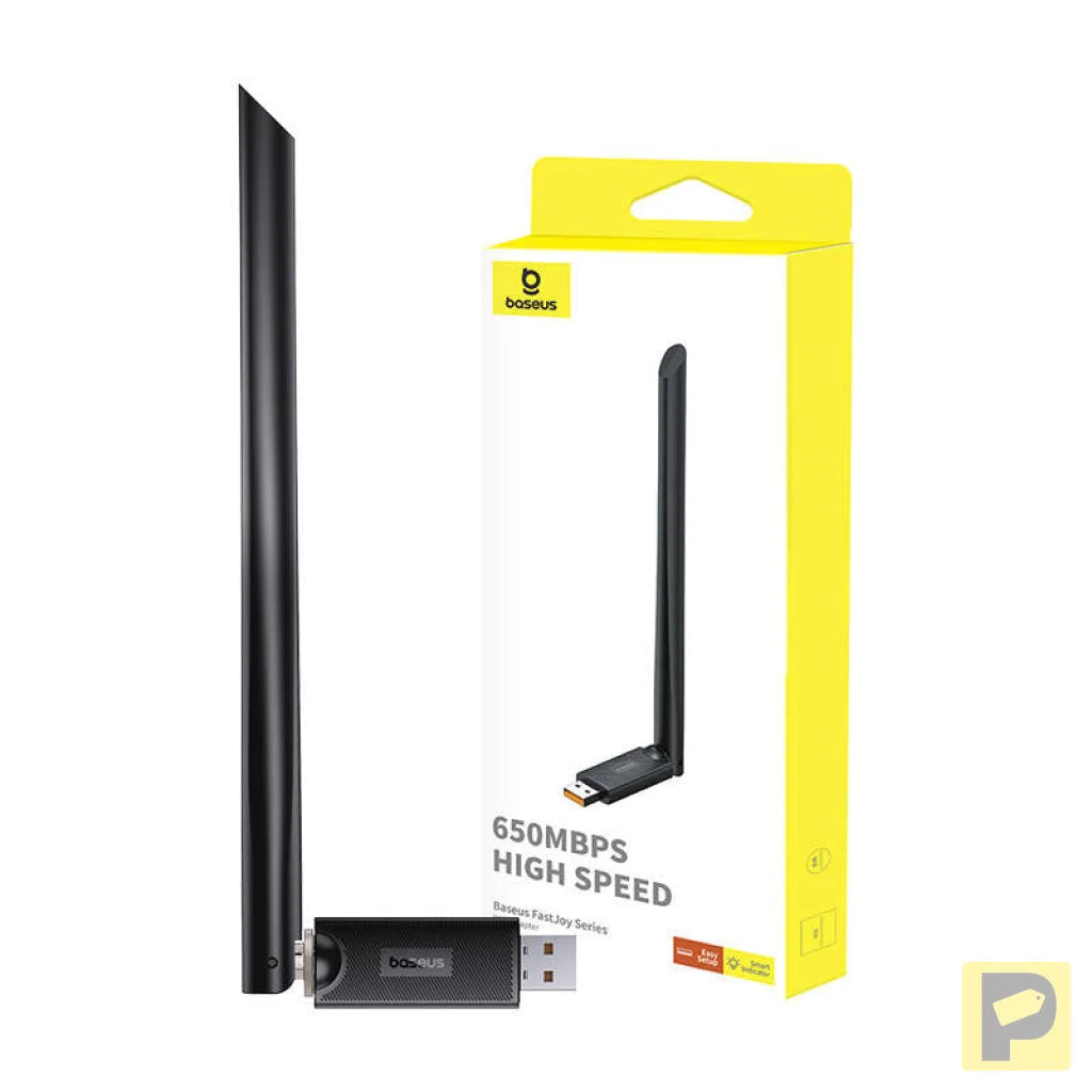 Adapter WiFi with antenna Baseus FastJoy 650Mbps (black)