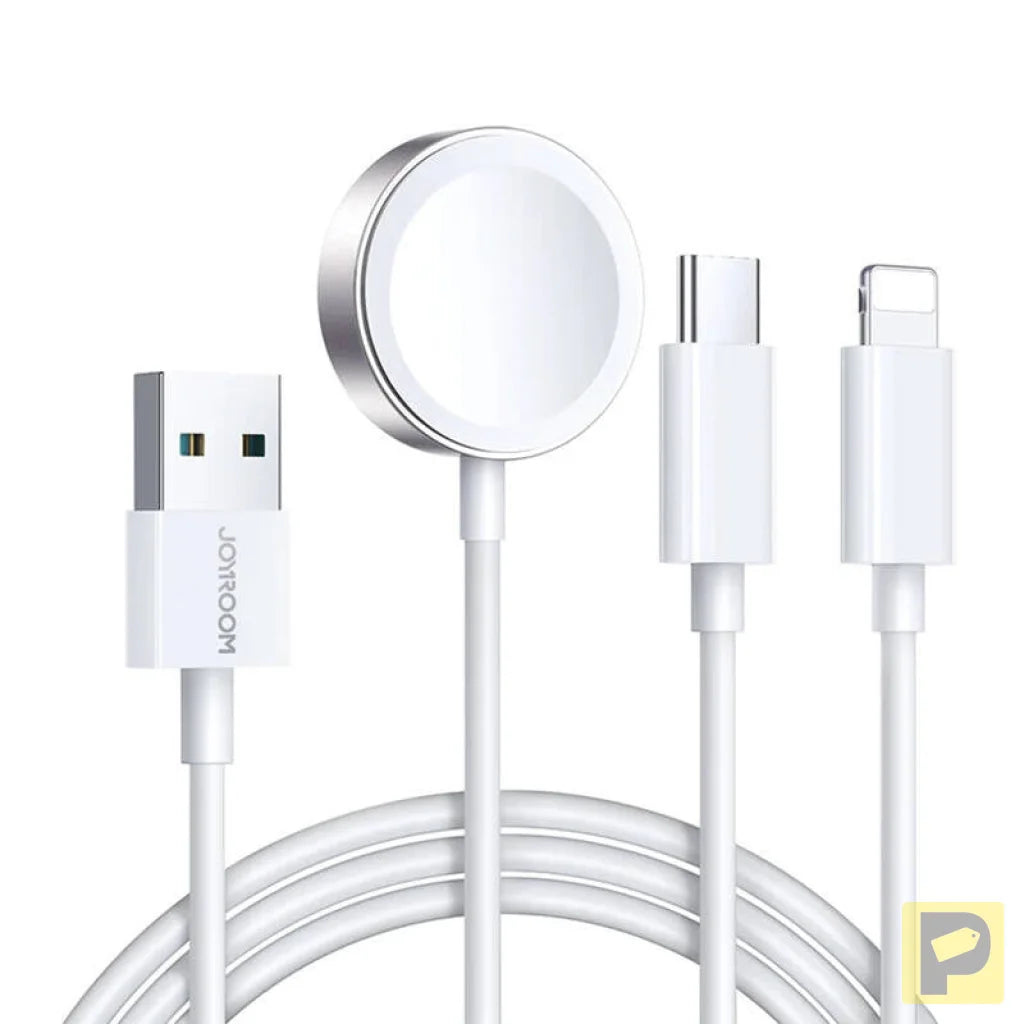 Apple Watch Magnetic Charger Joyroom S-IW008 Lightning + USB-C 5V 1.2m (White)