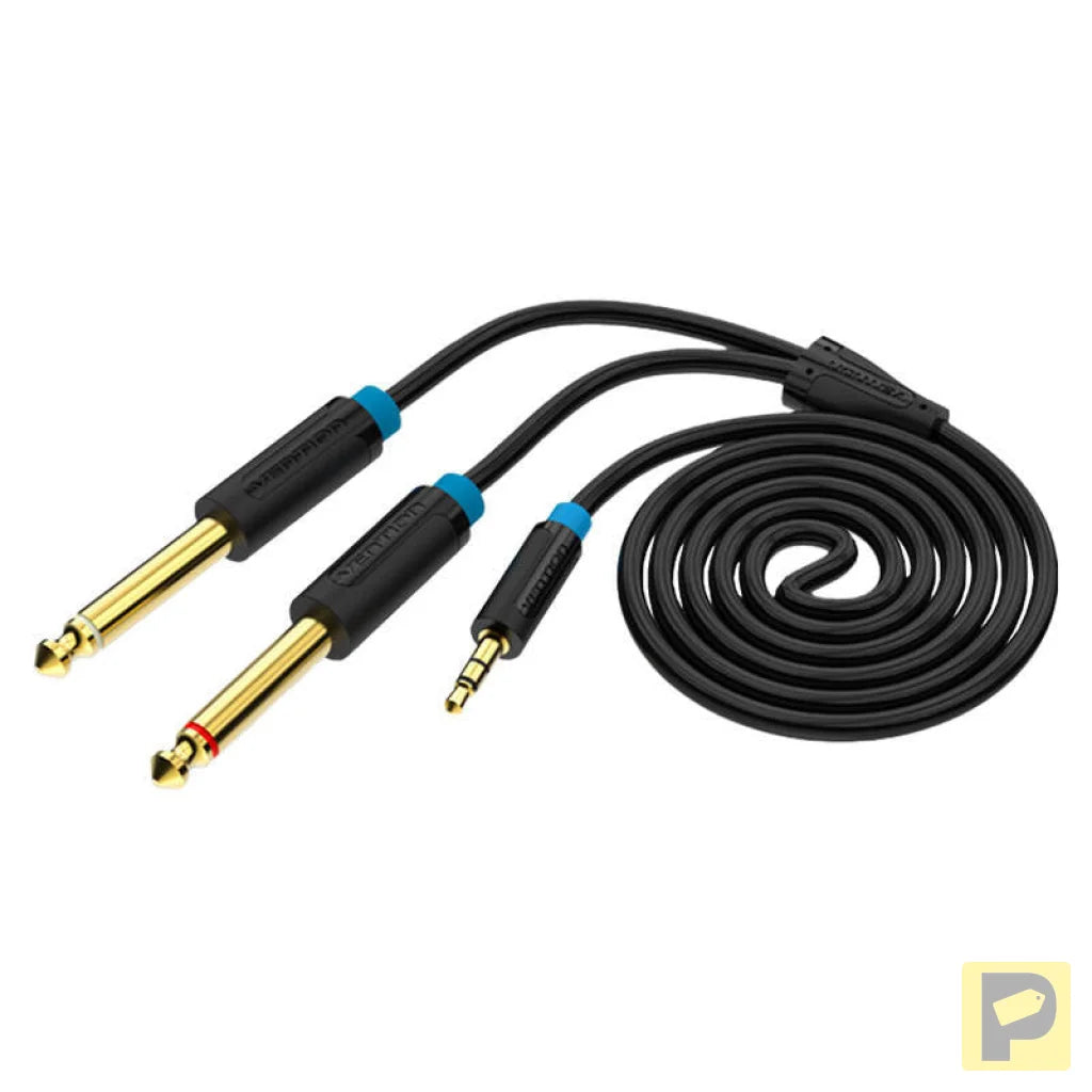Audio Cable TRS 3.5mm to 2x 6.35mm Vention BACBJ 5m Black