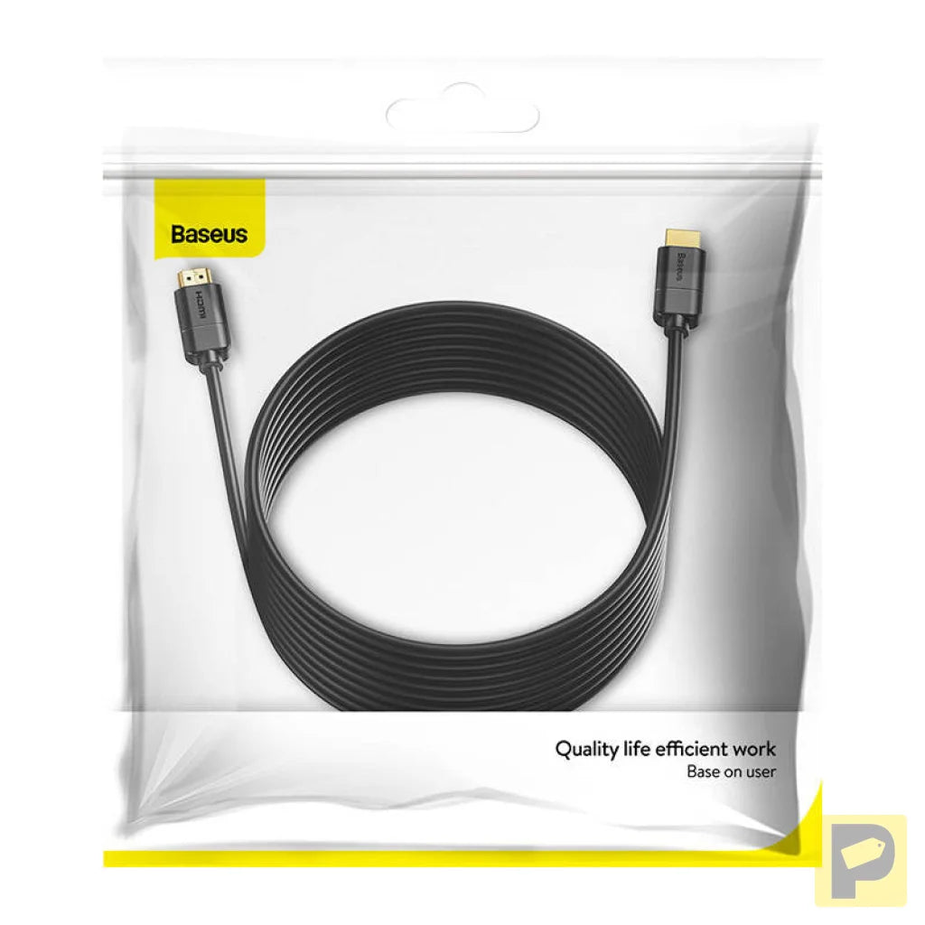 Baseus 2x HDMI 2.0 4K 30Hz Cable, 3D, HDR, 18Gbps, 8m (black)