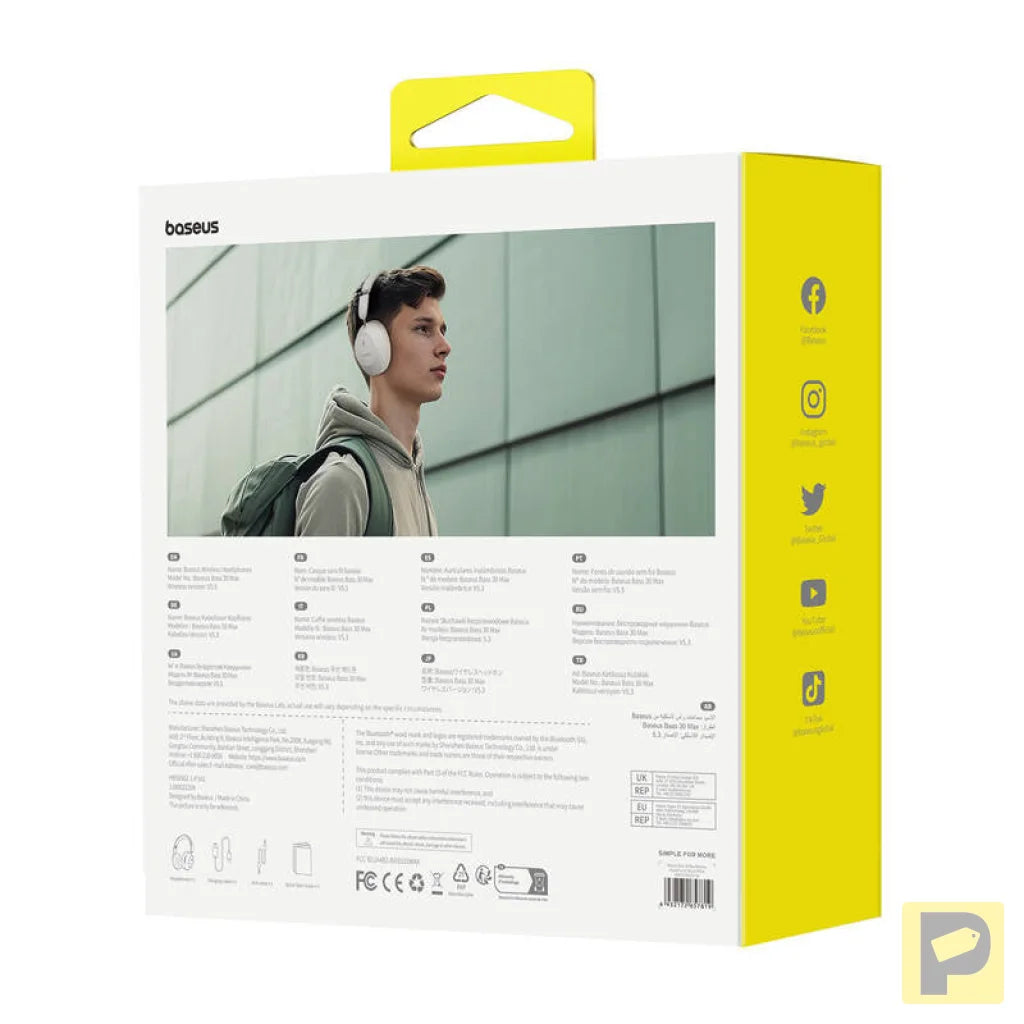 Baseus Bass 30 Max Wireless Headphones (white)