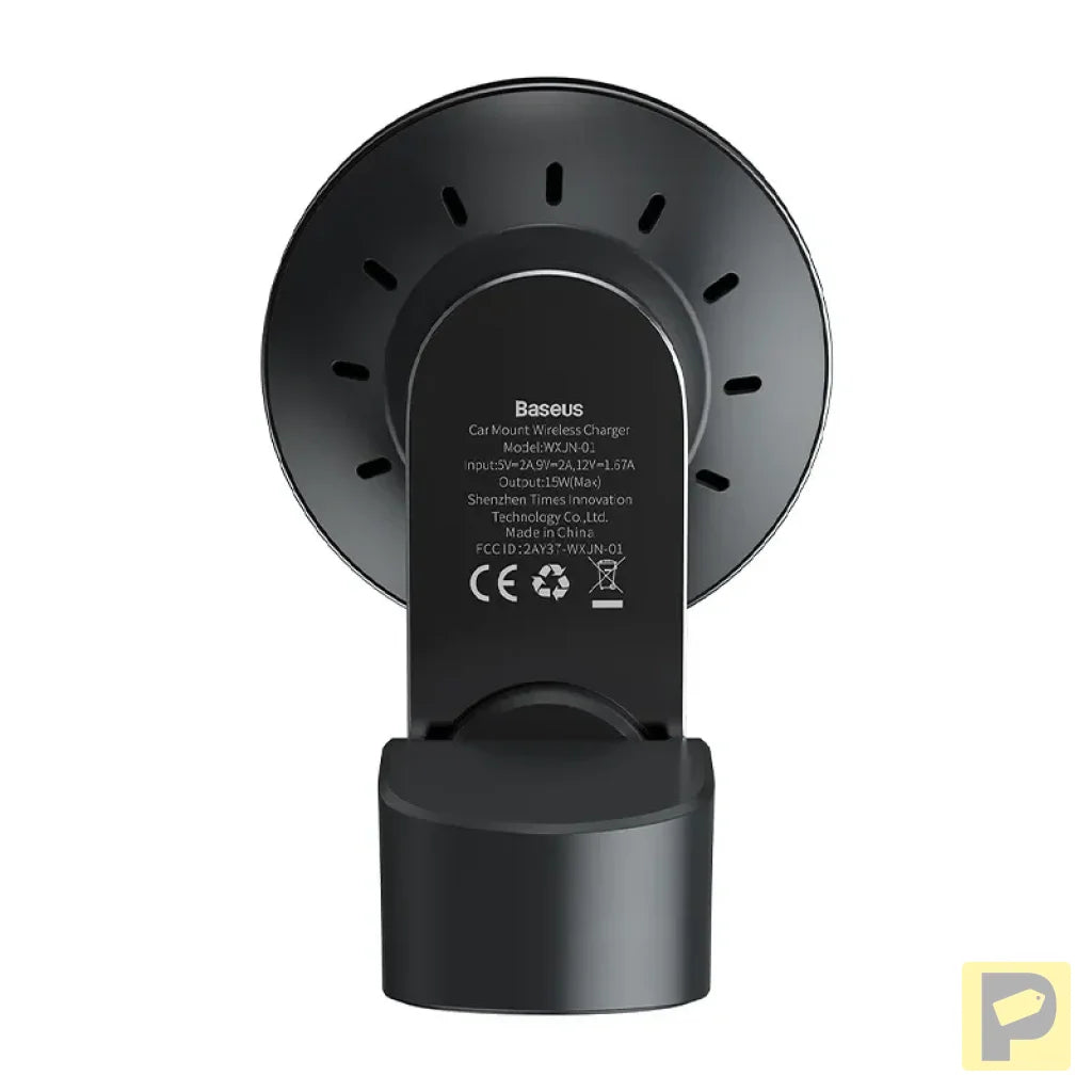 Baseus Big Energy car mount with wireless charger 15W for Iphone 12 / Iphone 13 (Black)