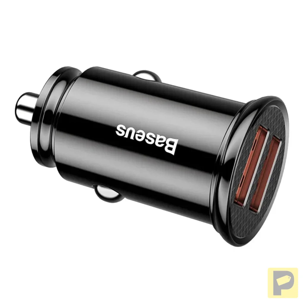 Baseus Circular 2xUSB QC3.0 5A 30W car charger (black)