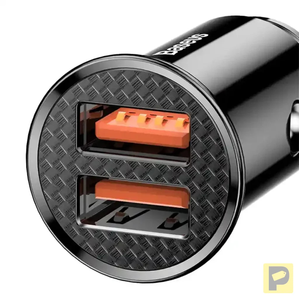 Baseus Circular 2xUSB QC3.0 5A 30W car charger (black)