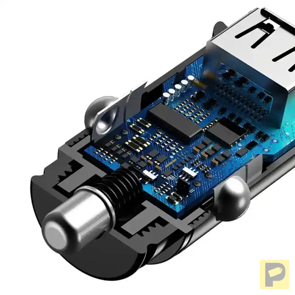 Baseus Circular 2xUSB QC3.0 5A 30W car charger (black)