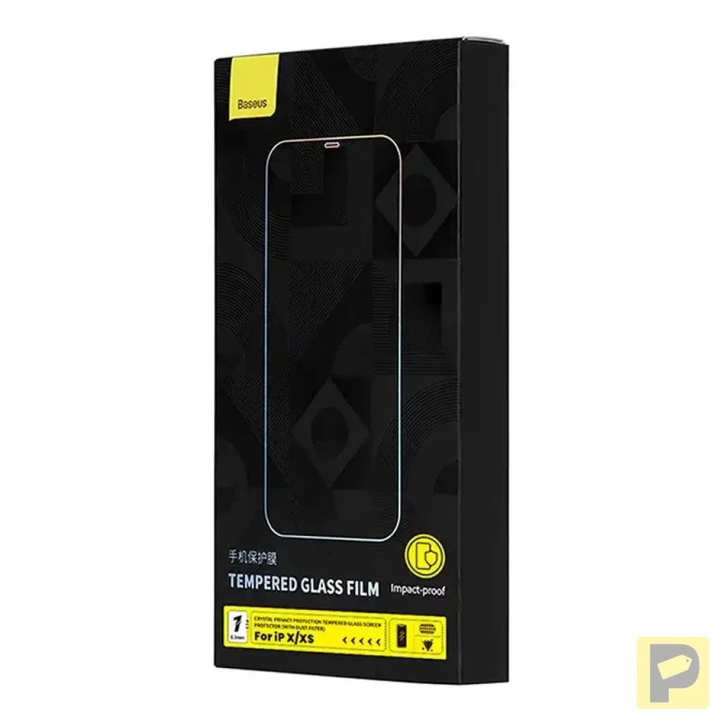 Baseus Crystal Privacy Protection Tempered Glass 0.3mm for iPhone X/XS
