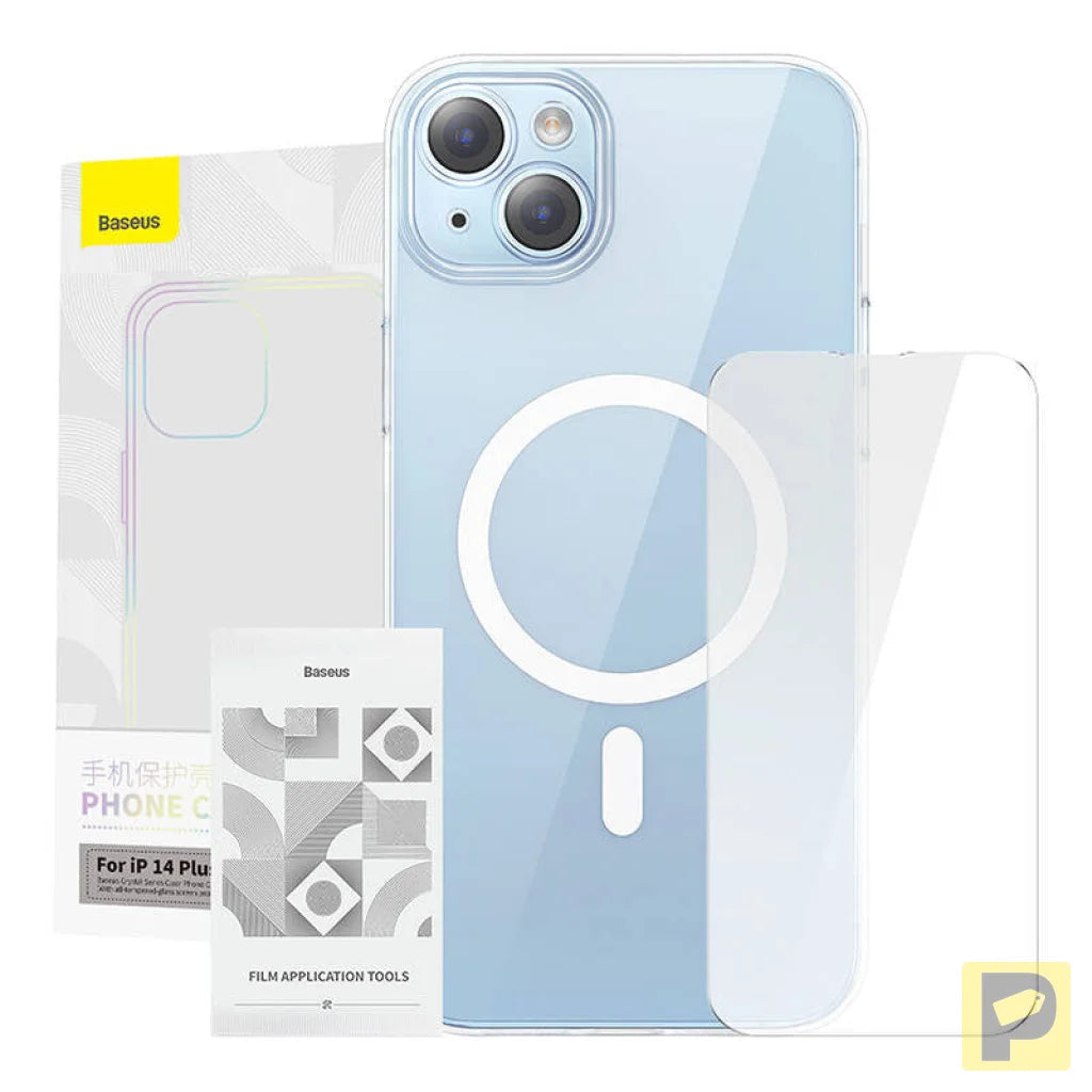 Baseus Crystal Series Magnetic Case for iPhone 14 Plus + tempered glass