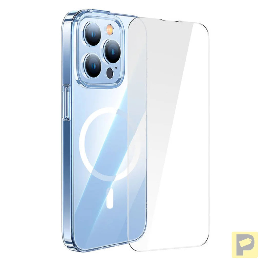 Baseus Crystal Transparent Magnetic Case and Tempered Glass set for iPhone 14 Pro Max