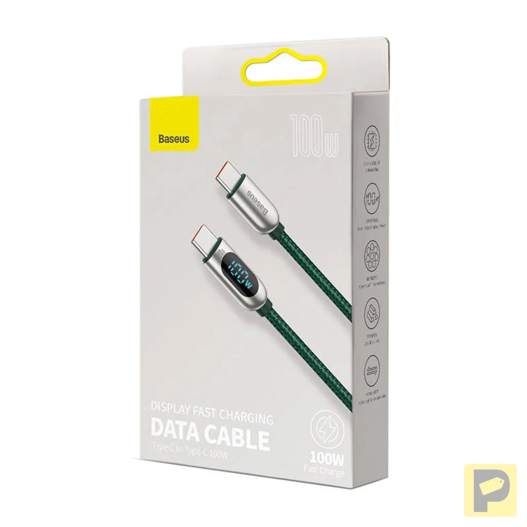 Baseus Display Cable USB-C to USB-C 100W 1m (green)