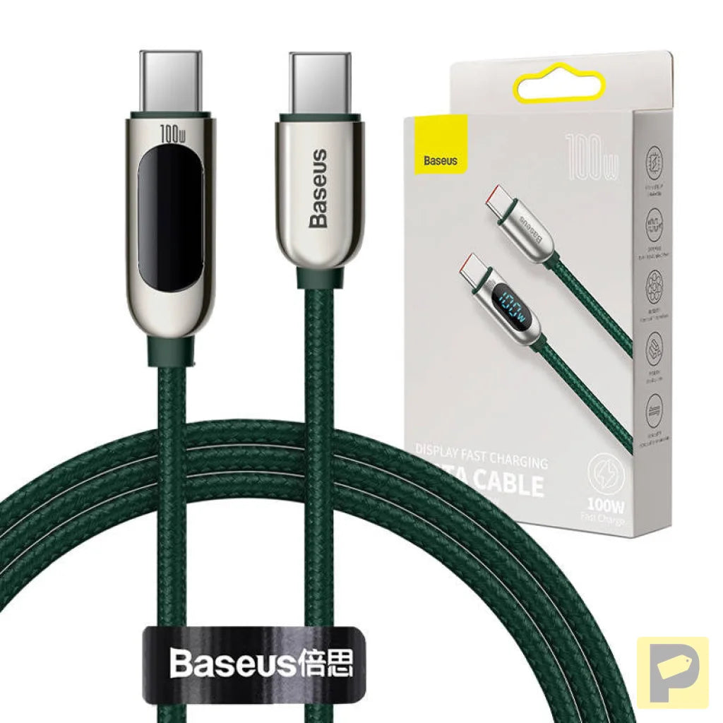 Baseus Display Cable USB-C to USB-C 100W 1m (green)