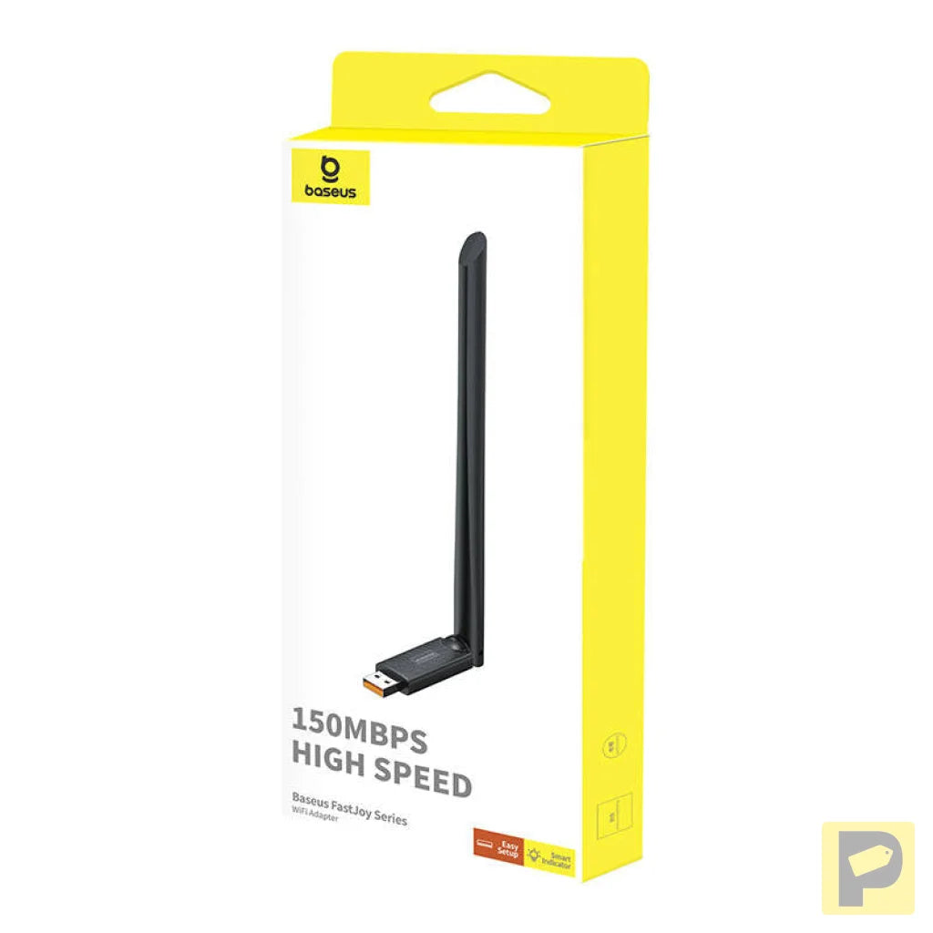 Baseus FastJoy adapter Wi-Fi with antenna, 150Mbps (black)
