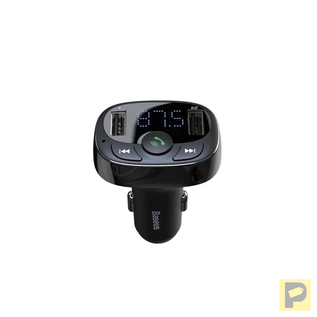 Baseus FM Transmitter T typed Bluetooth 2xUSB microSD (Black)