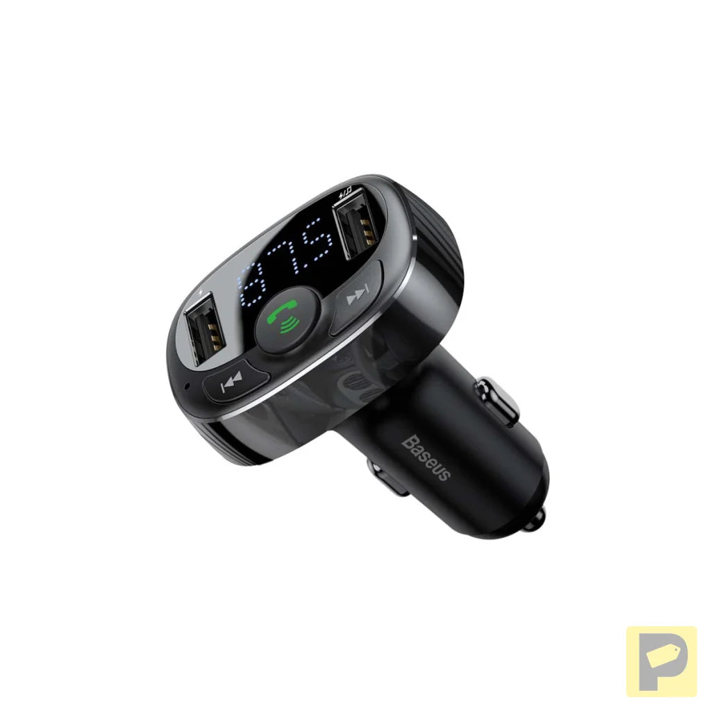 Baseus FM Transmitter T typed Bluetooth 2xUSB microSD (Black)