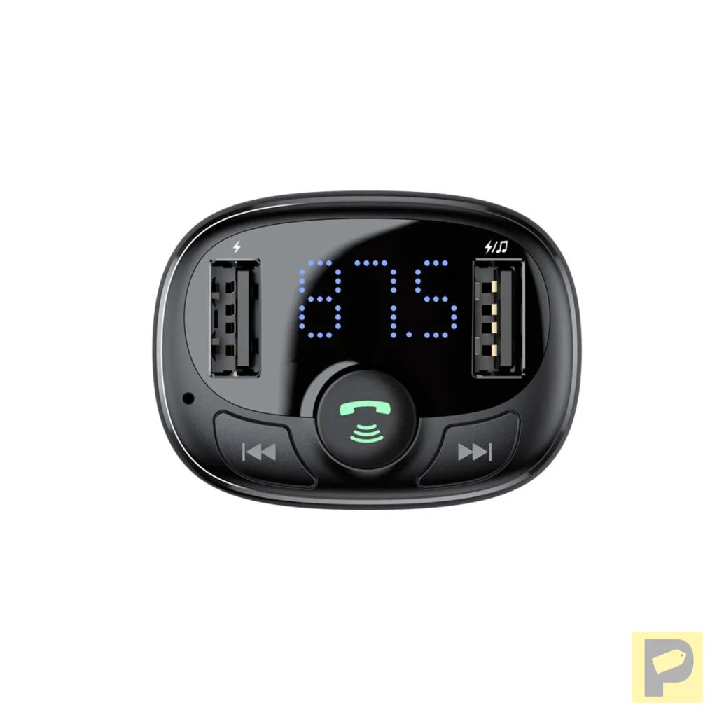 Baseus FM Transmitter T typed Bluetooth 2xUSB microSD (Black)