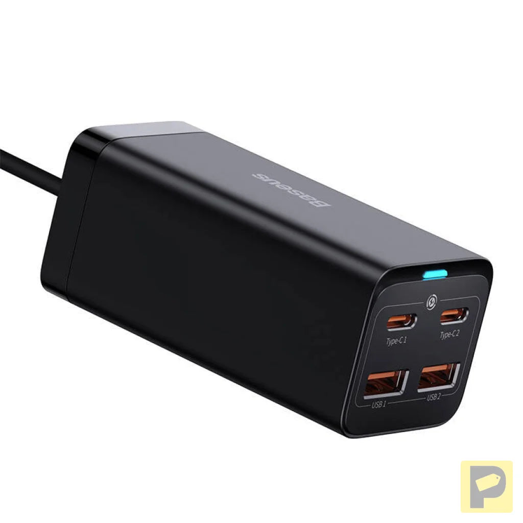 Baseus GaN3 Pro wall charger 2xUSB-C + 2xUSB, 100W (black)