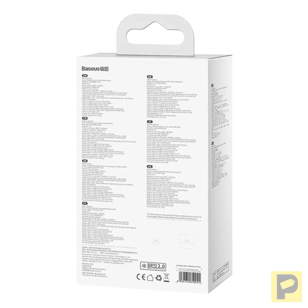 Baseus GaN3 Pro wall charger / powerstrip 2xUSB + 2xUSB-C + AC, 65W