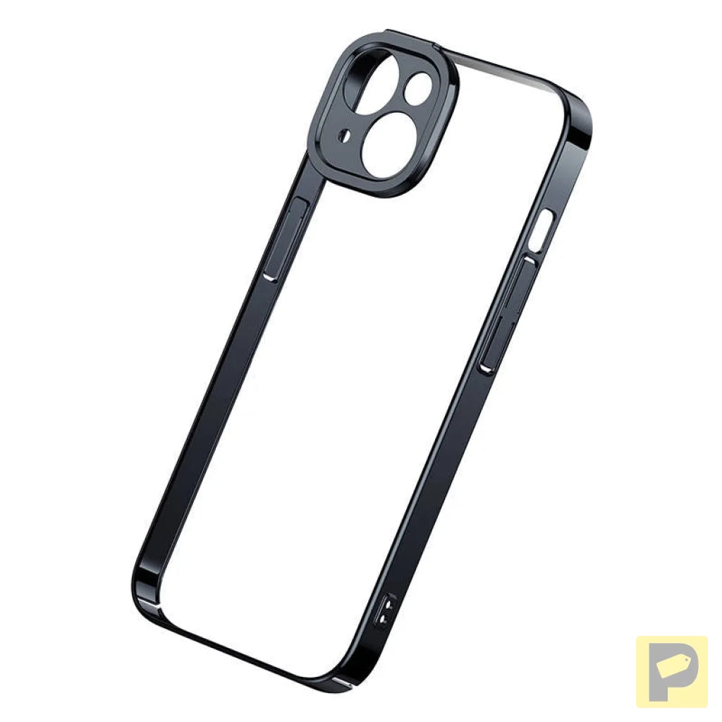 Baseus Glitter Transparent Case and Tempered Glass set for iPhone 14 Plus (black)