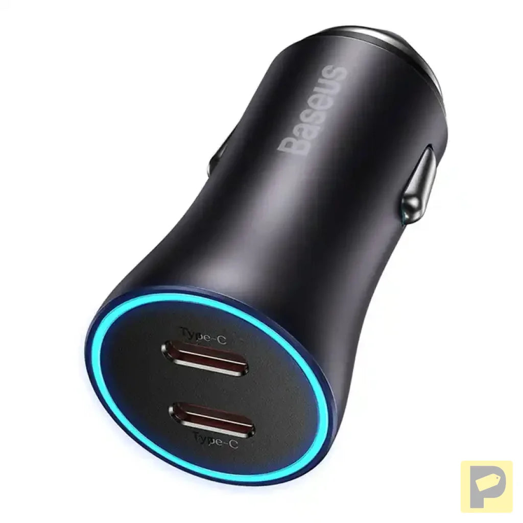 Baseus Golden Contactor Pro car charger, 2x USB-C, 40W (Dark Gray)