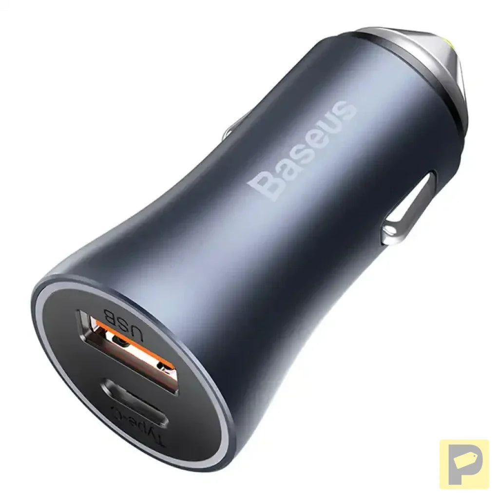 Baseus Golden Contactor Pro Car Charger USB + USB-C, QC4.0+, PD, SCP, 40W (gray)