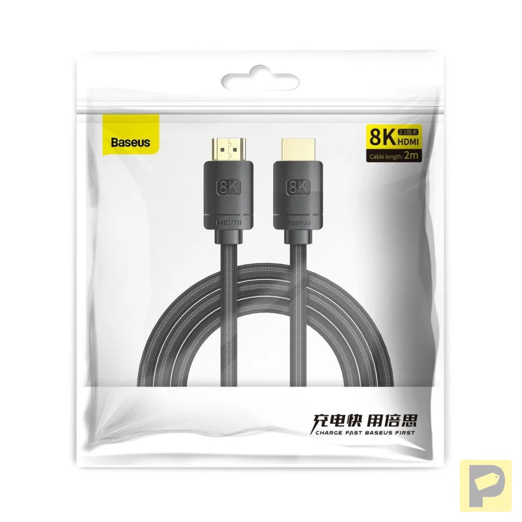 Baseus High Definition Series HDMI 2.1 cable, 8K 60Hz, 3D, HDR, 48Gbps, 2m (black)