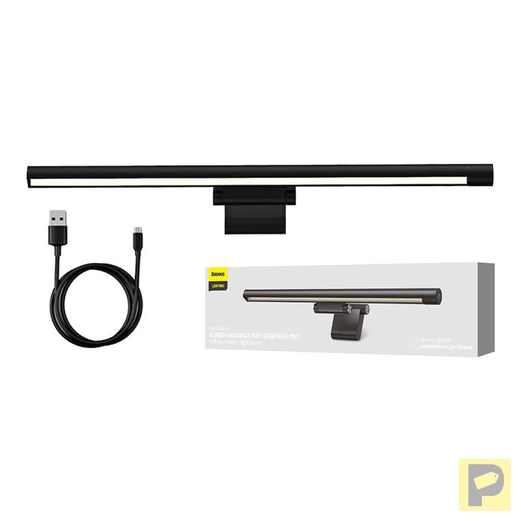 Baseus i-wok Pro series USB stepless dimming screen hanging light (fighting) Black