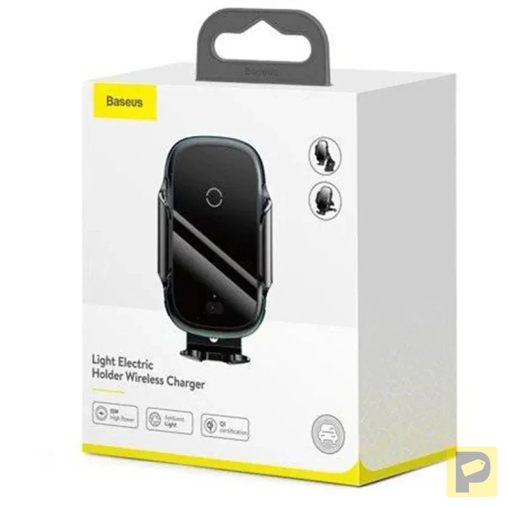 Baseus Light Electric Car Holder with Qi inductive charger (Black)