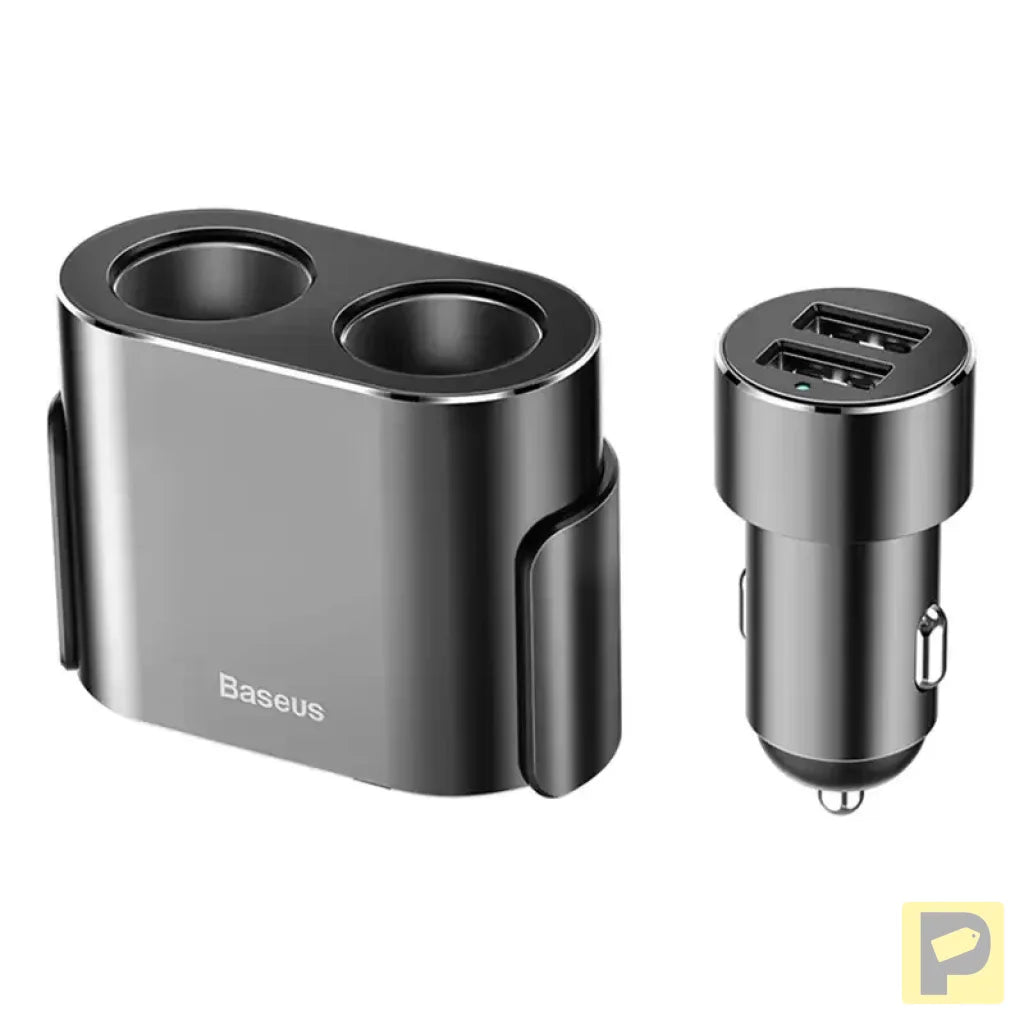 Baseus Lighter socket splitter 2xUSB 3,1A 100W (Black)
