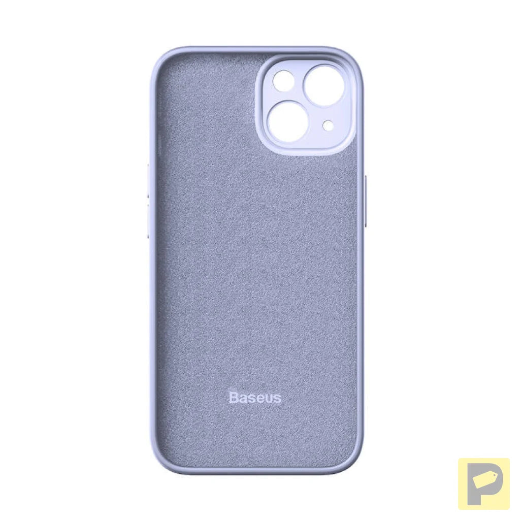 Baseus Liquid Silica Gel Case for iPhone 14 Plus (lavender)+ tempered glass + cleaning kit