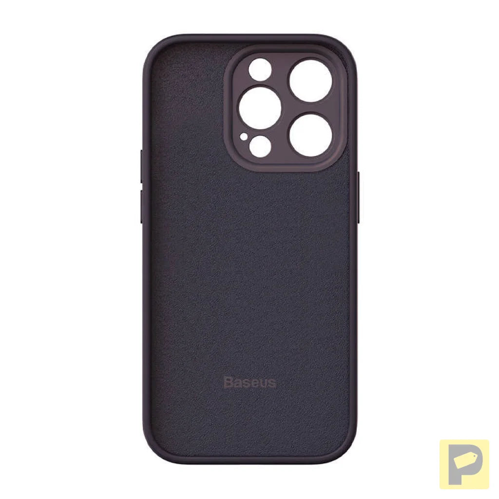 Baseus Liquid Silica Gel Case for iPhone 14 Pro (Elderberry)+ tempered glass + cleaning kit