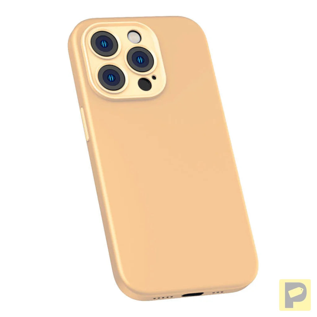 Baseus Liquid Silica Gel Case for iPhone 14 Pro Max (Sunglow)+ tempered glass + cleaning kit