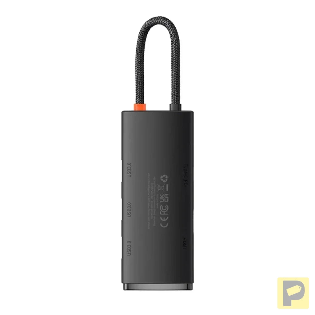 Baseus Lite Series Hub 5w1 USB-C to 3x USB 3.0 + USB-C + HDMI (black)
