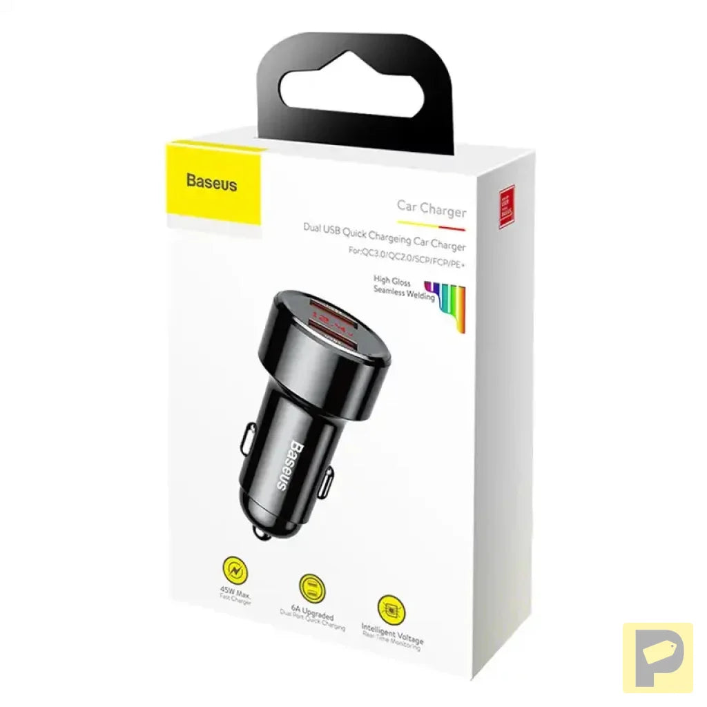 Baseus Magic Car Charger 2x USB QC 3.0 45W (black)